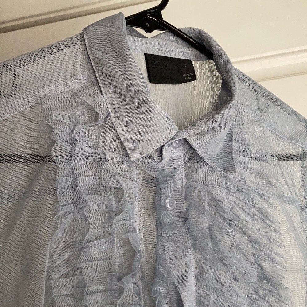 Asos Design Ruffle Mesh shirt